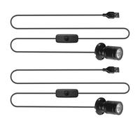 WIYETY Lot de 2 mini spots - Mini éclairage de faisceau avec interrupteur, petite lumière d'accentuation, USB 5 V 3 W - Éclairage de point pour vitrines, bijoux, vitrines, modèles (3000 K)