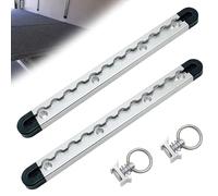 WIYETY Lot de 2 rails d'aviation en aluminium : rail d'arrimage semi-circulaire avec 2 œillets et 4 embouts, rails d'arrimage de sécurité de charge, rails d'arrimage en aluminium pour remorque
