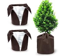 WIYETY Lot de 2 sacs de protection contre le gel pour plantes en pot avec cordon de serrage et fermeture éclair, réutilisables, protection hivernale pour plantes, protection hivernale, 45 x 55 cm