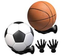WIYETY Lot de 2 supports muraux en forme de palmier pour ballons de basket - Support mural pour ballon de basket - Décoration créative pour football et basket-ball - Noir