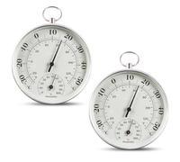 WIYETY Lot de 2 thermomètres-hygromètres lisibles : thermomètre rond hygromètre intérieur analogique facile à lire pour chambre de bébé, garage, bureau