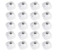 WIYETY Lot de 20 douilles E27 : Douille murale avec filetage pour LED jusqu'à 60W et 250V, Douille universelle E27 pour plafond de cave, carport, mur en bois, Blanc