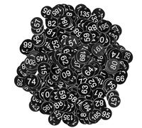 WIYETY Lot de 200 plaques d'immatriculation rondes en plastique gravées avec trou - Pour l'organisation et le tri - Sans porte-clés - Noir - Numéro 1-200