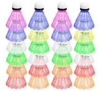 WIYETY Lot de 24 balles de badminton en plastique : volants de badminton de couleurs mélangées, entraînement sportif, entraînement à grande vitesse, jardin, badminton, ballon de badminton pour sports