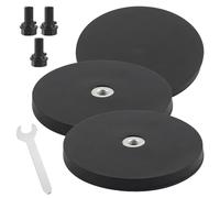 WIYETY Lot de 3 aimants en néodyme caoutchoutés - Grands aimants puissants - Diamètre : 88 mm - Avec filetage extérieur M6 et petite clé hexagonale - Force d'adhérence de 30 kg - Aimants à visser pour