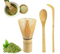 WIYETY Lot de 3 balais à matcha japonais : ensemble de 3 pièces avec fouet à matcha (Chasen), pelle traditionnelle (chashaku) et cuillère à café, pour amis et famille