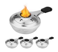 WIYETY Lot de 3 brûleurs à fondue : mini réchaud à alcool, récipient à pâte combustible, brûleur à alcool coupe-vent en acier inoxydable pour hotpot, cuisine à sec, thé, extérieur, camping (diamètre