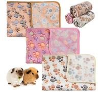 WIYETY Lot de 3 couvertures imperméables en polaire pour cochon d'Inde de 40 x 60 cm : couverture polaire lavable pour petits animaux, couverture chaude et moelleuse pour chatons, tapis pour petits