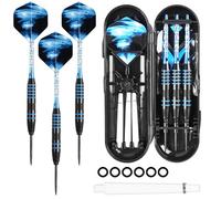 WIYETY Lot de 3 fléchettes professionnelles avec pointe en métal de 22 g - Avec tige en aluminium - Anneaux en caoutchouc anti-lâche - Idéal pour les débutants et les professionnels - Avec pointes en