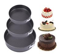 WIYETY Lot de 3 Moules à Gâteau Démontables : Moule à Gâteau Antiadhésif Rond, Moule à Gâteau Rond Pratique, Moule à Gâteau Démontable, Moule à Tarte Pour la Cuisson de Divers Gâteaux et Pains (20/22