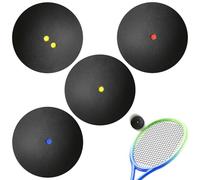 WIYETY Lot de 4 balles de squash : balle de squash à rebond élevé, compétition officielle, balle de squash professionnelle pour débutants, compétition et entraînement (double points jaunes, points