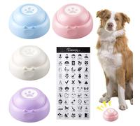 WIYETY Lot de 4 boutons pour chien à parler : lot de 4 buzzers pour chien avec fonction enregistrement, touches de dressage de chien, boutons parlants avec autocollants pour interaction avec chien