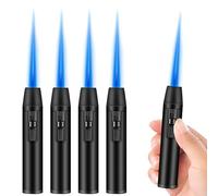 WIYETY Lot De 4 Briquets À Flamme Jet: Briquet Tempête Rechargeable Au Gaz, Rechargeable(Vendu sans Gaz, 10,8 x 1,9cm)