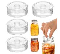 WIYETY Lot de 4 poids en verre fermentation : poids en verre pour la fermentation, verre de fermentation lourd avec poignée nourriture fermentée maison pierre d'alourdissement kimchi, passe au