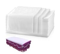 WIYETY Lot de 50 draps de lit de table de massage : 180 x 80 cm couverture pour lits de massage, drap en fibre de lavage drap pour salon de beauté SPA lits d'hôpitaux tatouage hôtels, blanc