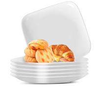 WIYETY Lot de 6 Assiettes en Porcelaine pour Gâteau, Petit-Déjeuner, Salade, Apéritif, Fruits, Dessert et Amuse-Bouches - Pour 6 Personnes