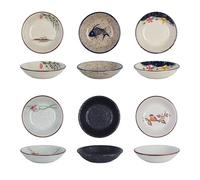 WIYETY Lot de 6 bols à sauce en céramique : bols à snack, bols à sauce, bols à sauce pour sushis, diamètre : 10 cm, bols à collation japonais, bols à sauce soja, bols à sauce soja pour entrées