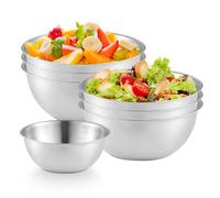 WIYETY Lot de 6 bols en acier inoxydable de 17 cm - Forme ronde - Saladiers empilables - Surface mate - Bol en acier inoxydable de qualité supérieure pour salade, collations, sauces, etc