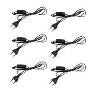 WIYETY Lot de 6 câbles avec fiche : câble de raccordement avec fiche, câble de 1,8 m avec interrupteur, câble de lampe avec interrupteur, convient pour lampes, lampes de table, lampadaires, lampes