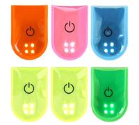 WIYETY Lot de 6 clips LED magnétiques - Rechargeable par USB - Haute visibilité - Pour la randonnée, la course, le jogging, le sac de sport - 5 couleurs