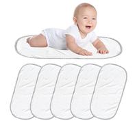 WIYETY Lot de 6 matelas à langer réutilisables pour couches de bébé : 30 x 60 cm, matelas à langer, lavables, doux et protecteurs, confortables pour bébé, blanc
