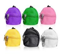 WIYETY Lot de 6 Mini Sacs à Dos en Différentes Couleurs - Modèle Miniature pour Fournitures Scolaires et Décoratif avec Poupée