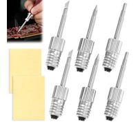 WIYETY Lot de 6 pointes de fer à souder de rechange, interface USB E10, panne à souder sans fil pour fer à souder électrique en laiton