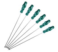 WIYETY Lot de 6 tournevis Torx longs : tournevis magnétique, long tournevis étoile longueur de la lame 400 mm, ensemble de tournevis avec manche en plastique (T15, T20, T25, T27, T30, T40)