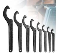 WIYETY Lot de 8 clés à ergot avec tenon : 22-62 mm Clé à crochet en acier de qualité supérieure avec nez, clé à crochet en C, pinces de serrage, écrous ronds pour atelier et montage industriel