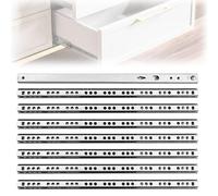 WIYETY Lot de 8 glissières de tiroir, 310 mm x 17 mm, pour tiroirs avec roulement à billes en acier, rail de tiroir à rainure avec kit de vis, coulisses de tiroir