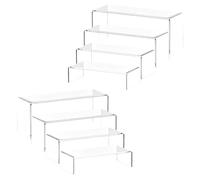 WIYETY Lot de 8 présentoirs en acrylique : transparent, support de présentation en acrylique, rangement polyvalent, étagère de table, support d'affichage, présentoir en acrylique pour objets de