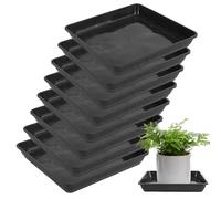 WIYETY Lot de 8 soucoupes carrées pour pot de fleurs : 30 x 30 cm en plastique robuste, bacs de récupération carrés pour jardinières et fleurs