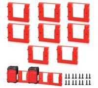 WIYETY Lot de 8 supports de batterie muraux : support de station d'accueil à outils, crochet mural, perçage d'outils électriques, porte-perceuse, support de batterie avec vis support de batterie