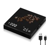 WIYETY Mini balance à café avec minuterie : balance à expresso rechargeable avec affichage LED et chronométrage automatique, balance de cuisine numérique portable 2 kg/0,1 g