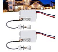 WIYETY Mini Détecteur de Mouvement: 2 Pièces Mini Infrarouge Détecteur de Mouvement Extérieur & intérieur Capteur Infrarouge Petit 6 m portée 220 V Capteur Infrarouge Petit avec Capteur Crépusculaire