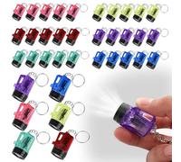 WIYETY Mini lampe de poche porte-clés : 36 pièces mini lampes de poche LED porte-clés 4 cm lampe à main pour enfants multicolore pour extérieur