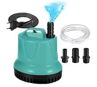WIYETY Mini pompe à eau submersible 20 W 1500 l/h : pompe à eau d'aquarium avec 3 buses et tuyau de 1,5 m, ultra silencieuse, pour bassin, aquarium, jardin, fontaine (bleu)