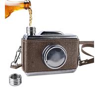 WIYETY Modèle De Caméra Rétro Flasque: Flasque À Whisky 300ML, Ensemble Flasque À Vin en Acier Inoxydable Fin, Accessoires pour Aventures en Plein Air, pour La Randonnée Et Le Camping (Noir)