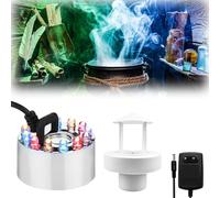 WIYETY Nébuliseur à ultrasons : 12 LED Machine à fumée à ultrasons avec protection anti-éclaboussures amovible, machine à fumée intérieure ou extérieure, Halloween, argent