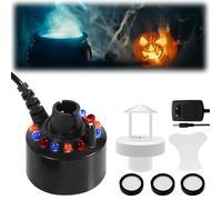 WIYETY Nébuliseur à ultrasons : 12 LED Machine à fumée à ultrasons avec protection anti-éclaboussures amovible, machine à fumée avec 3 disques acoustiques pour fontaine intérieure ou extérieure,