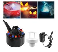 WIYETY Nébuliseur à ultrasons : 12 LED machine à fumée à ultrasons maker nébuliseur d'eau avec protection anti-éclaboussures amovible, machine à fumée pour fontaine intérieure ou extérieure