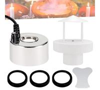 WIYETY Nébuliseur à ultrasons : machine à fumée à ultrasons avec protection anti-éclaboussures amovible, machine à fumée avec 3 disques acoustiques pour fontaine intérieure ou extérieure, Halloween