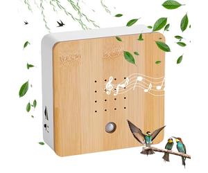 WIYETY Parc d'oiseau | Boîte avec détecteur de mouvement | Bois véritable | Détecteur de mouvement HF invisible | Bruit d'oiseau | Lumière avec support mural | Boîte sonore naturelle | Oiseau | Chant
