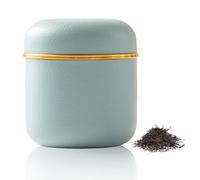 WIYETY Petite boîte de conservation en céramique pour matcha - 160 ml - Avec couvercle - Pour thé, sel, céréales, aliments dans la cuisine - Bleu ciel