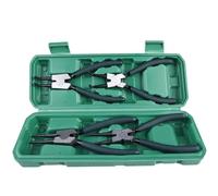 WIYETY Pinces à Circlips Vert: 4 Pinces Pince Circlips avec Poignées Antidérapantes, Pince à Circlips Robuste, Jeu de Pinces à Circlips avec Outil de Pince à Anneau Interne et Externe Cintré