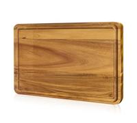 WIYETY Planche à découper en bois d'acacia pour la cuisine : planche à découper gourmet, planches de charcuterie au fromage, planche de service comme planche à découper et pour servir (40 x 30 x 1,5