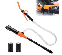 WIYETY Pompe de transfert de liquide à piles pour essence - Pompe à siphon électrique avec aspiration automatique - Pompe à carburant portable pour garage et extérieur - Tuyau de 89,9 cm