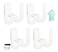 WIYETY Porte-chaussures mural Étagère à chaussures Étagère suspendue : 4 pièces Étagère à chaussures en métal Porte-chaussures mural Porte-chaussures mural Blanc Étagère à chaussures murale sans