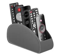 WIYETY Porte-télécommande avec 5 poches : rangement pour télécommande, cahiers, papeterie, stylos, téléphone portable - Gris