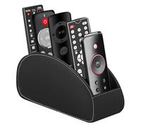 WIYETY Porte-télécommande avec 5 poches : rangement pour télécommande, cahiers, papeterie, stylos, téléphone portable - Noir